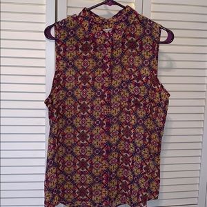 Liz Claiborne sheer sleeveless blouse